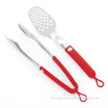 Barbecue Tool Set, Set Consists of Tongs and Spatula which have Soft Touch Finished Handles